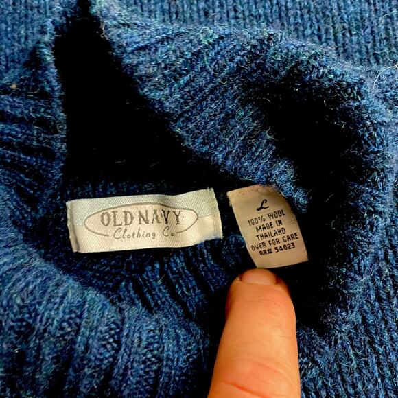 Old Navy Sweater Wool‎ Colorblock Stripe Long Sleeve Pullover Womens L - Picture 3 of 6